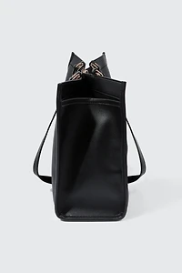 Large Faux Leather Tote Bag