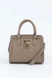 Square Handbag with Padlock Detail