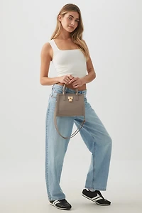 Square Handbag with Padlock Detail