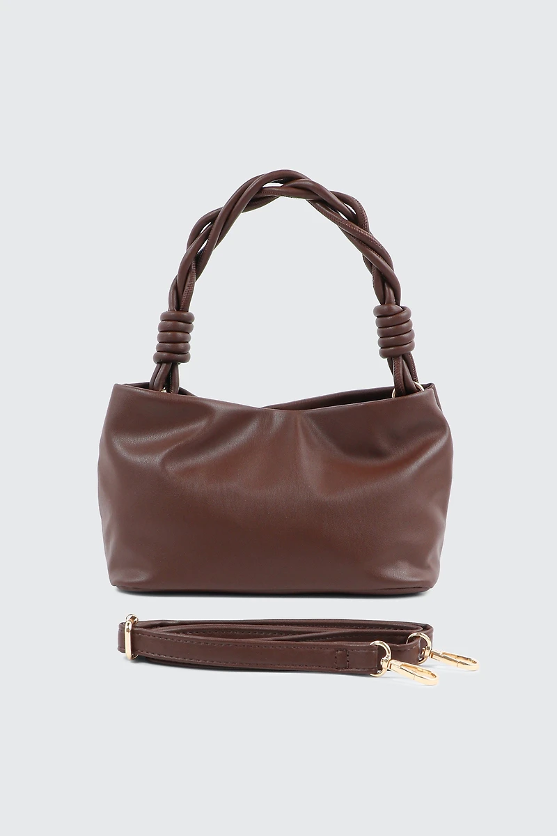 Braided Top Handle Shoulder Bag
