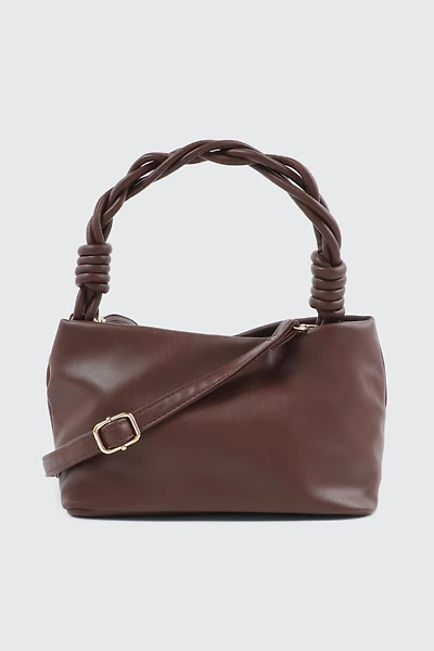 Braided Top Handle Shoulder Bag