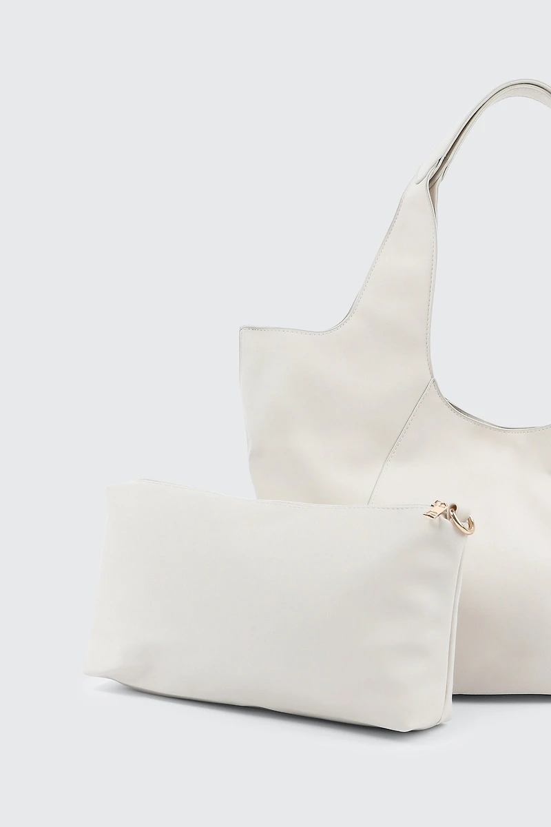 Large Faux Leather Slouchy Shoulder Bag
