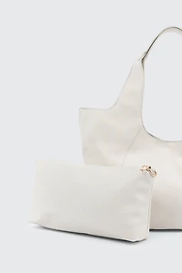 Large Faux Leather Slouchy Shoulder Bag