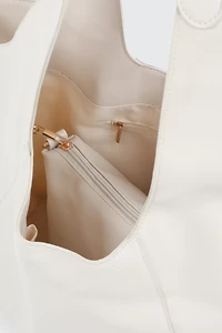 Large Faux Leather Slouchy Shoulder Bag