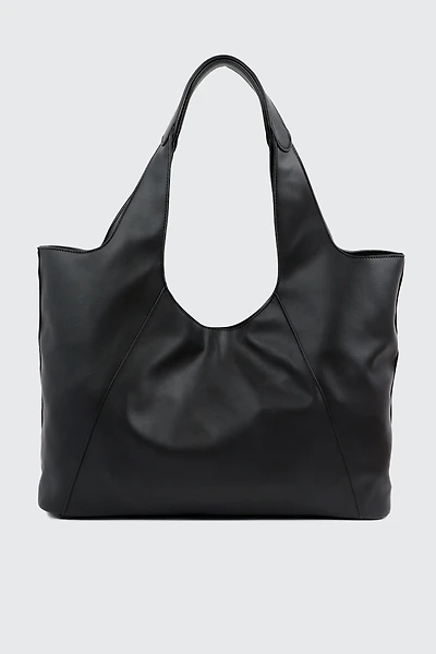 Grand sac d'épaule souple en faux cuir