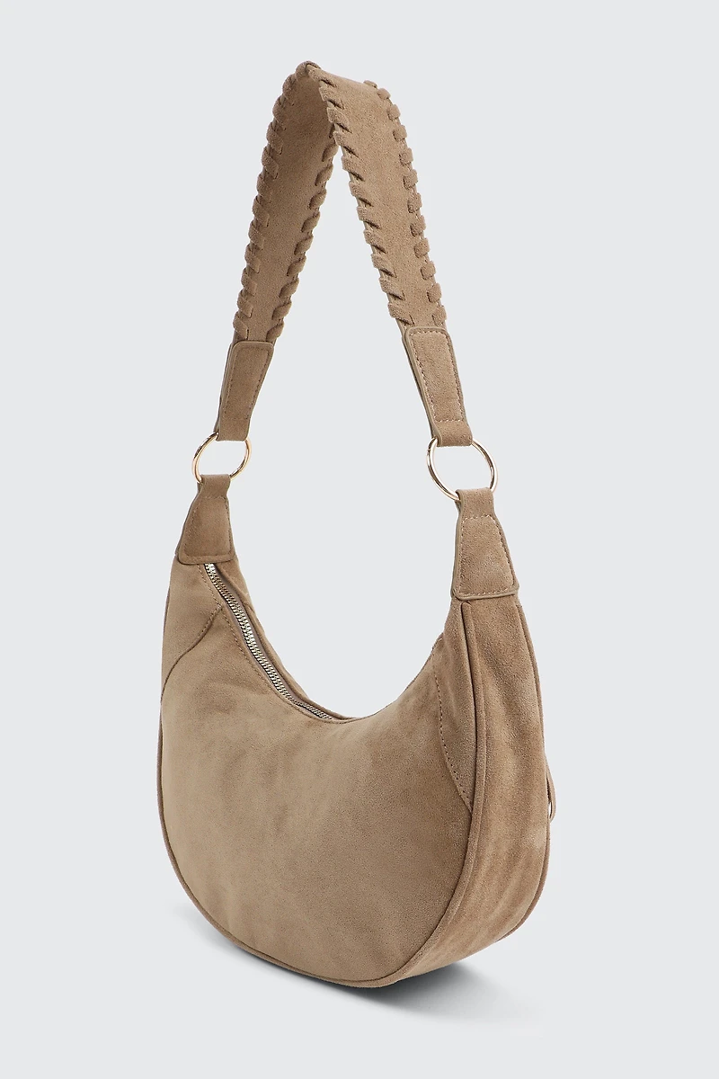 Faux Suede Shoulder Bag