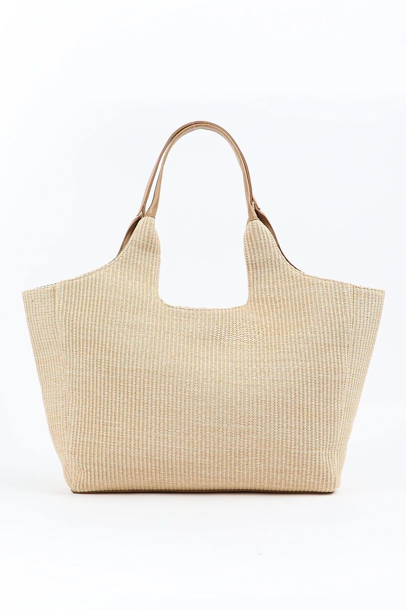 Straw Tote Bag with Starfish Details