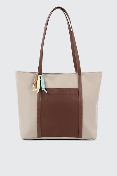 Nylon Tote Bag with Charms