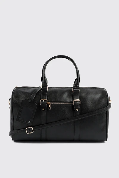 Faux Leather Duffle Bag