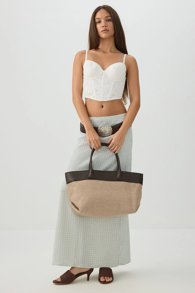 Straw Effect Tote Bag