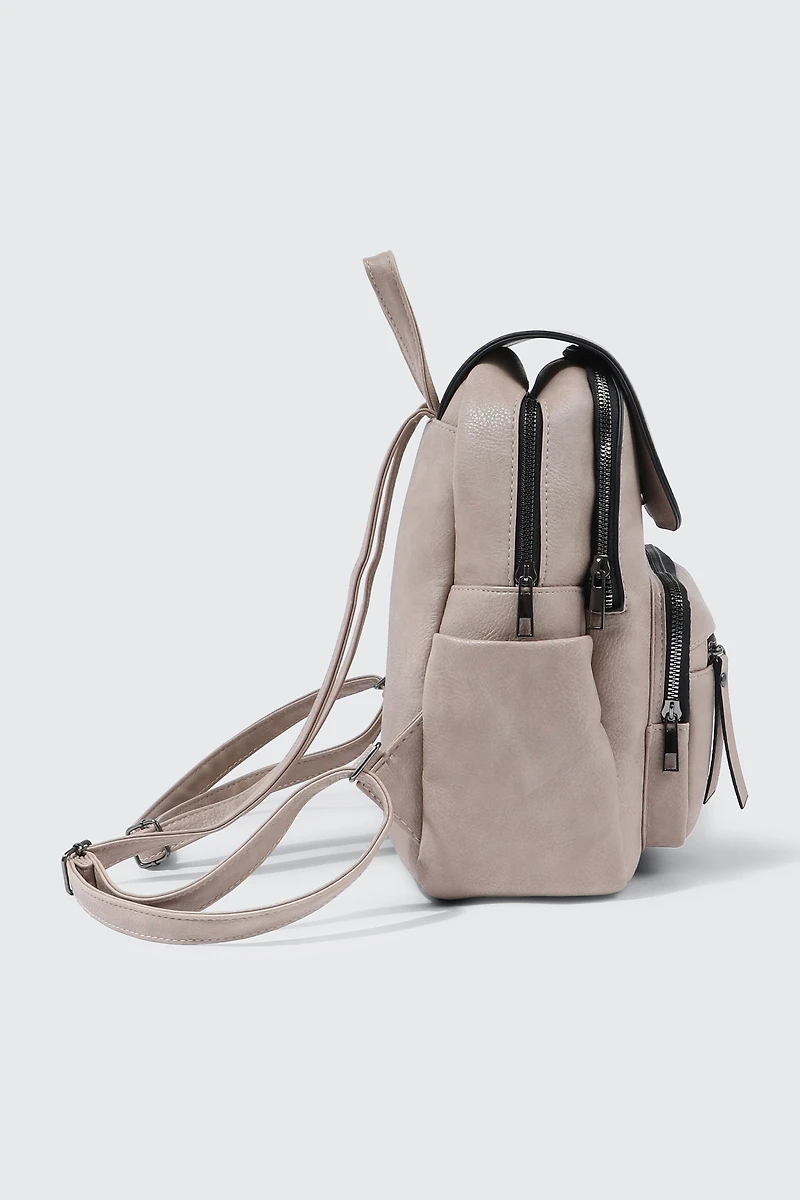 Small Faux Leather Backpack