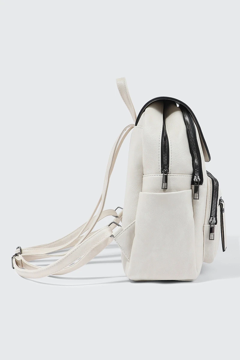 Small Faux Leather Backpack