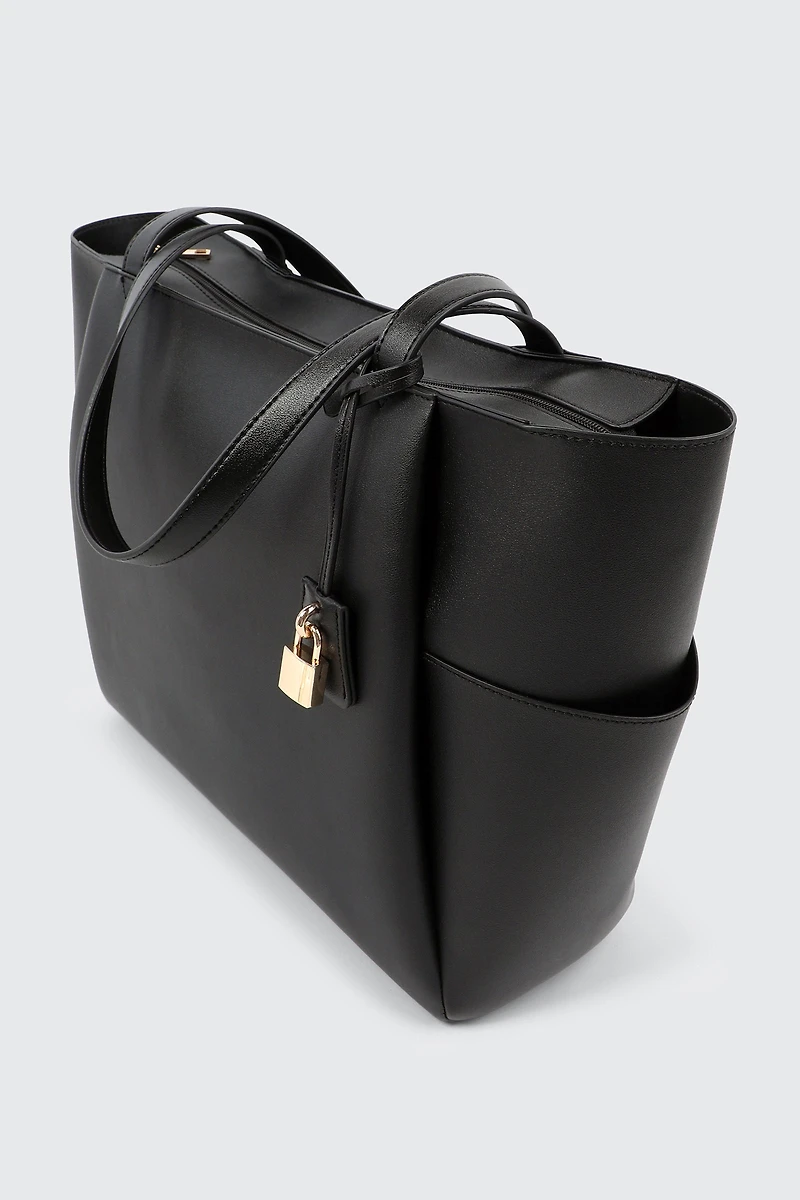 Faux Leather Tote Bag