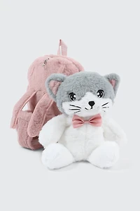 Mini sac à dos avec peluche amovible