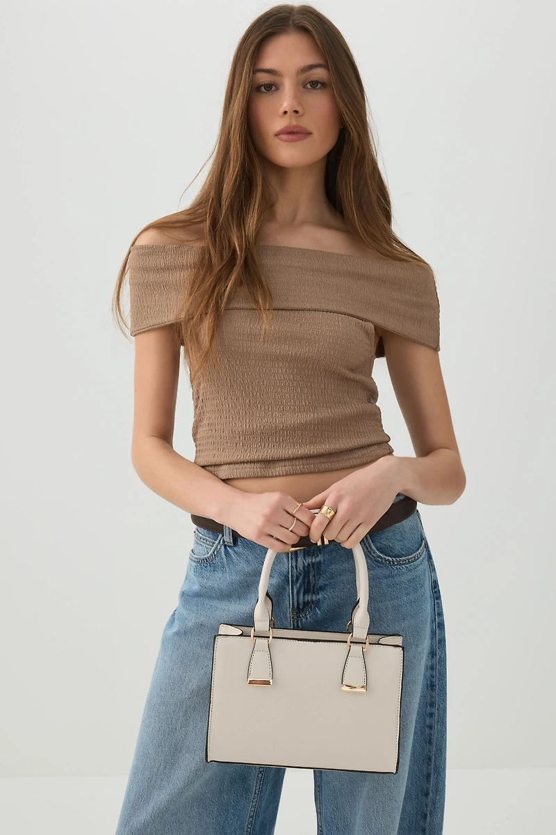 Faux leather Small Structured Handbag