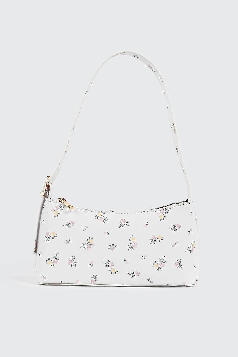 Flower Print Shoulder Bag