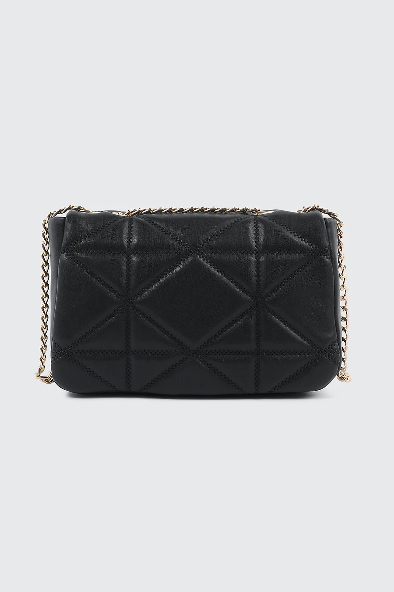Quilted Faux Leather Crossbody Bag