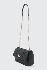 Quilted Faux Leather Crossbody Bag