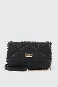 Quilted Faux Leather Crossbody Bag