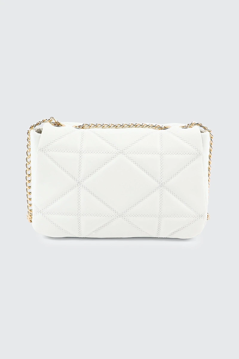 Quilted Faux Leather Crossbody Bag