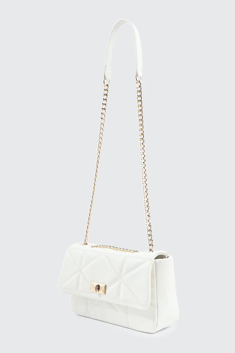 Quilted Faux Leather Crossbody Bag