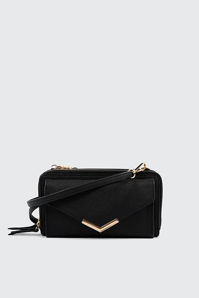 Portefeuille bandoulière en faux cuir