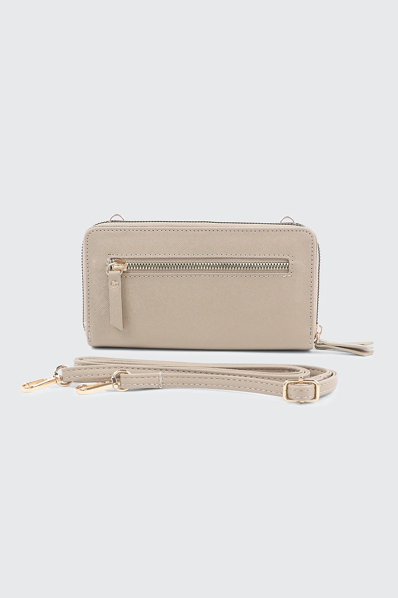 Faux Leather Crossbody Wallet
