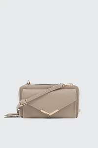 Faux Leather Crossbody Wallet