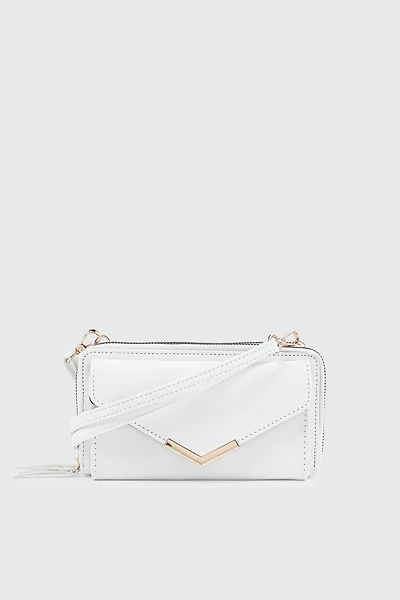 Faux Leather Crossbody Wallet