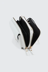Faux Leather Crossbody Wallet