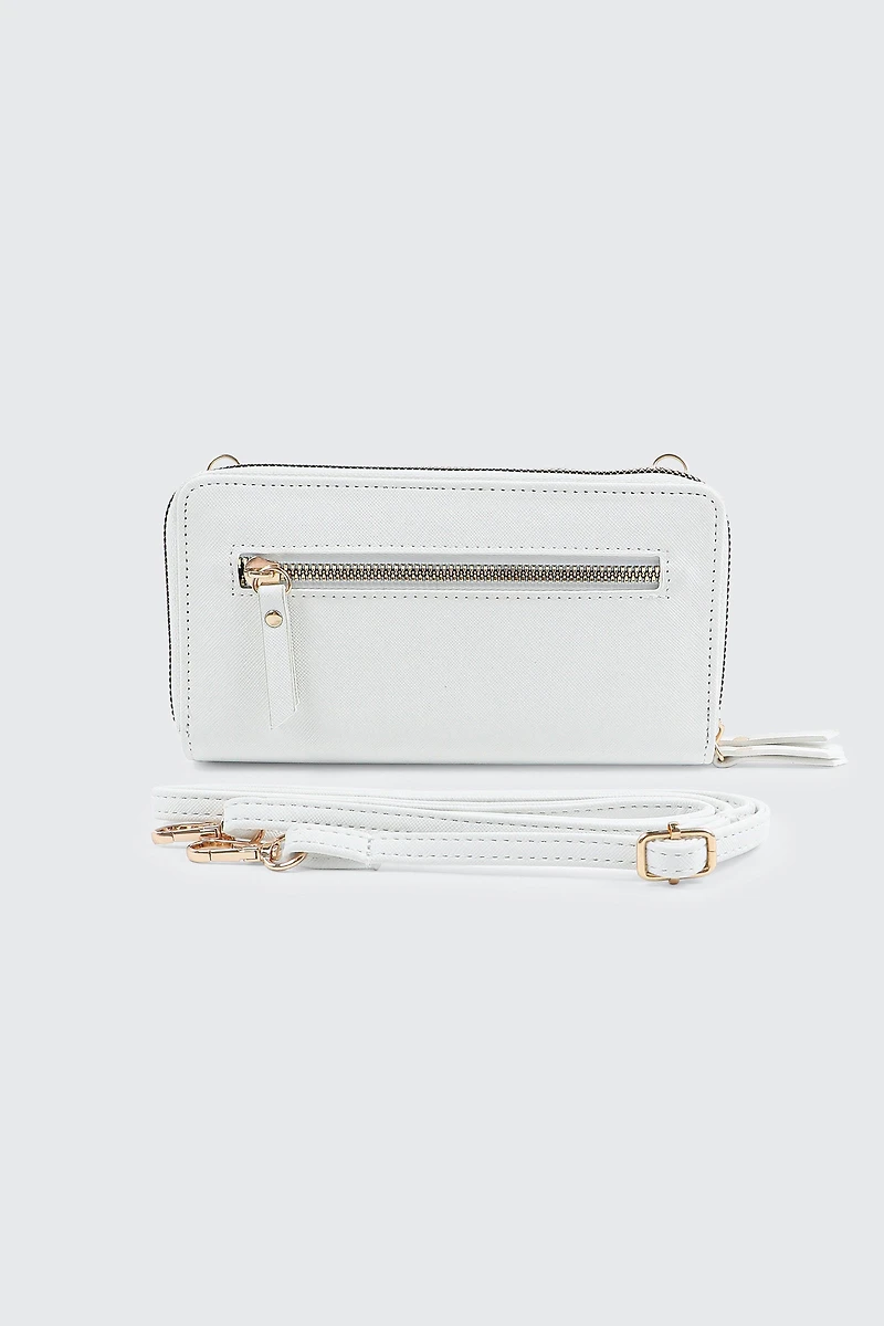 Portefeuille bandoulière en faux cuir