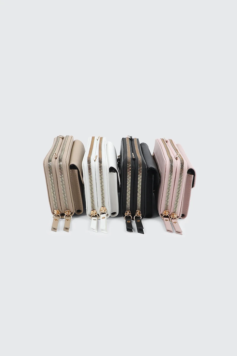 Faux Leather Crossbody Wallet