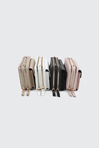 Faux Leather Crossbody Wallet