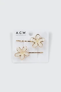 Lot de 2 épingles à cheveux hibiscus