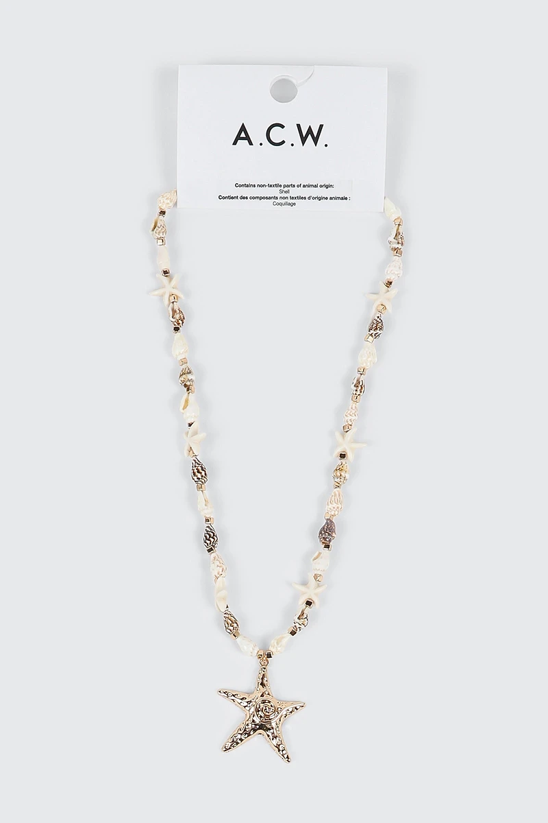 Collier pendentif coquillage étoile