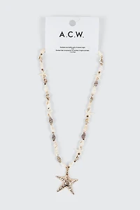 Collier pendentif coquillage étoile