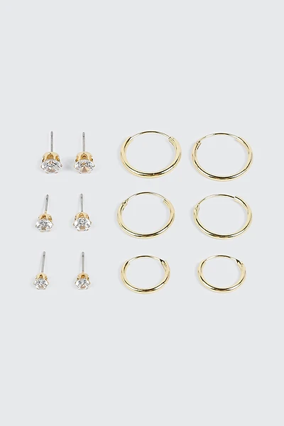 6-Pack 14K Gold Plated Earrings