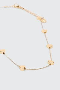 Mini Metallic Heart Necklace