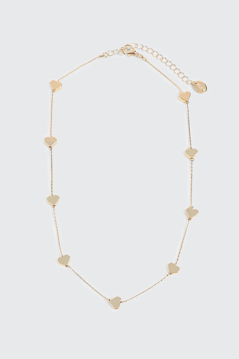 Mini Metallic Heart Necklace