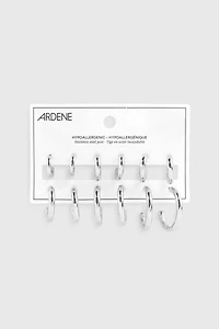 6 Pack Hoop Earrings