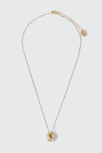 Collier anneaux entrelacés plaqué or 14K