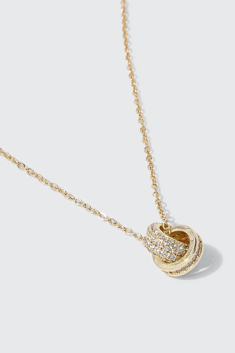 14K Gold Plated Interlocking Loop Necklace