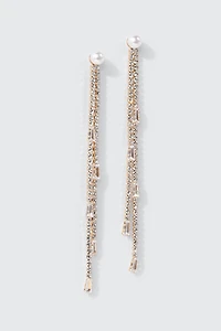 Boucles d'oreilles pendantes à fausse perle