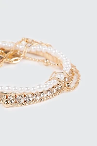 Bracelets à chaîne et fausses perles