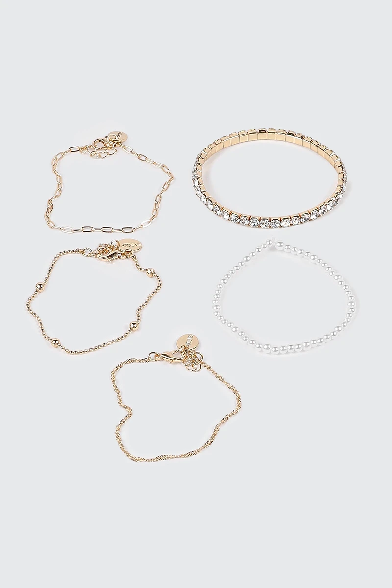 Bracelets à chaîne et fausses perles