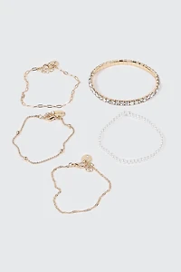 Bracelets à chaîne et fausses perles