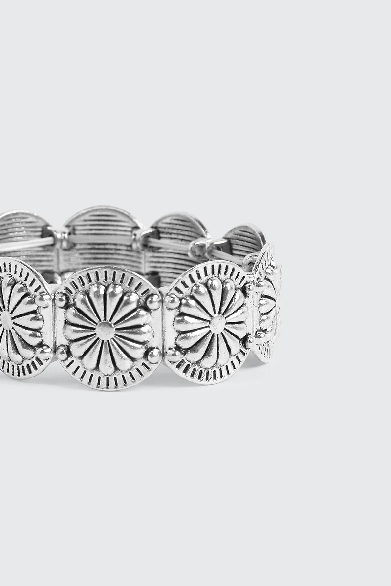 Floral Medallion Stretch Bracelet