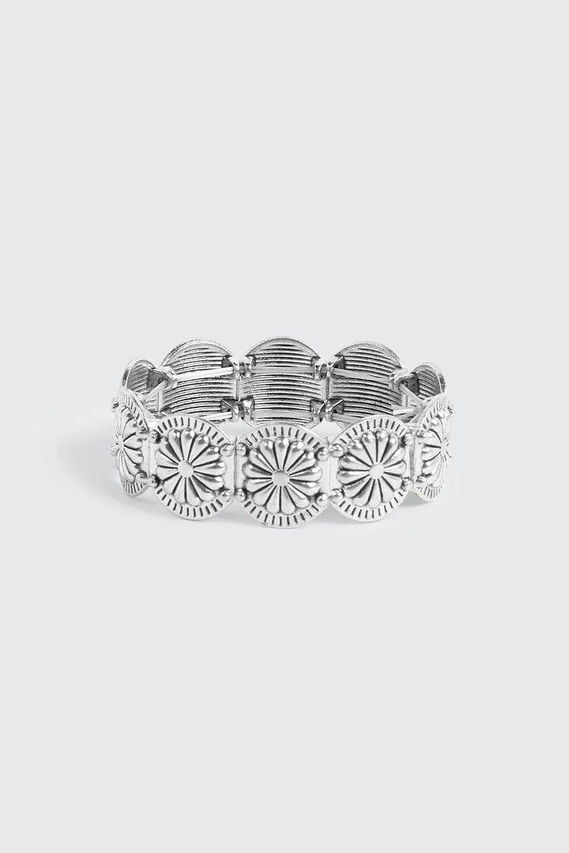 Floral Medallion Stretch Bracelet
