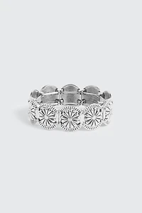 Floral Medallion Stretch Bracelet