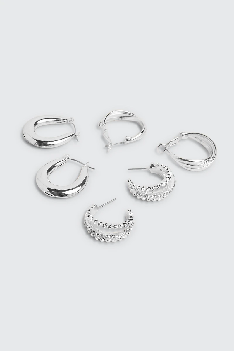 3 paires d’anneaux variés